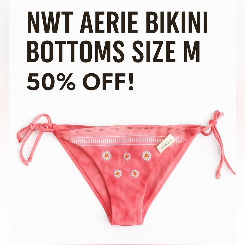 NWT Aerie  –  Pink Floral Bottom – Size M
